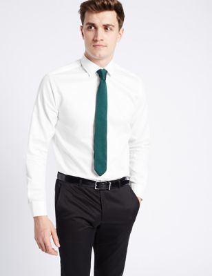 Pure Cotton Tailored Fit Textured Shirt